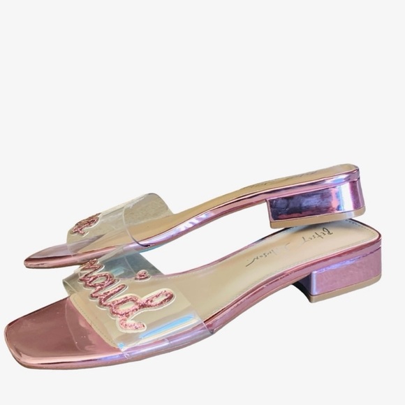 Betsey Johnson Pink Heels with Metallic Embellishment - Picture 14 of 14